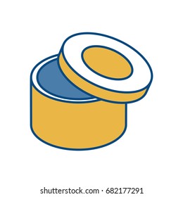 carton box in circle shape icon