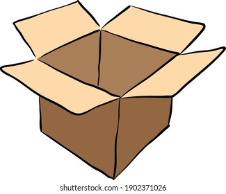 carton box container object mockup , Vector Illustration
