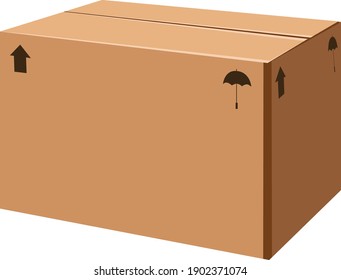 carton box container three dimensional object mockup ,Box package stock illustration