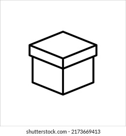 Caja de cartón con icono de la cubierta delgada, Vector e Ilustración.