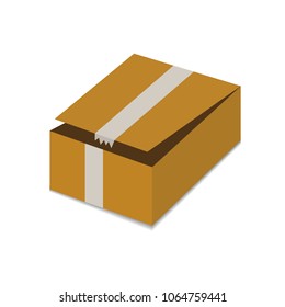 Carton box. Delivery packaging vector illustration.