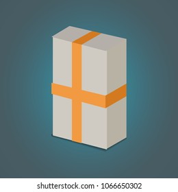 Carton box. Delivery packaging vector illustration.