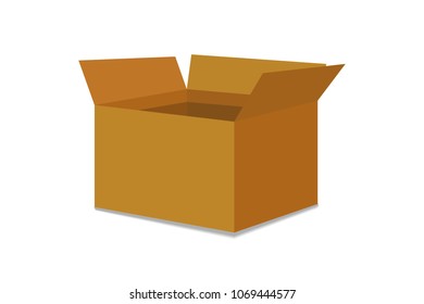 Carton box. Delivery packaging vector illustration.