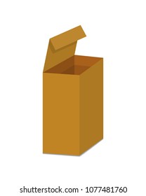 Carton box. Delivery packaging vector illustration.