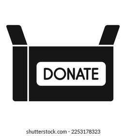 Caja de cartón donar icono vector simple. Ayuda de caridad. Proyecto humano