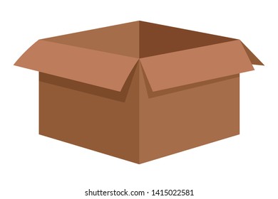 carton box empty icon cartoon isolated vector illustration graphic design