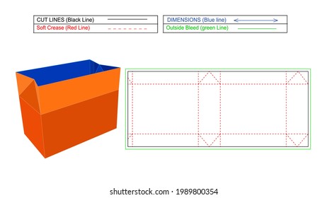 Carton box fefco 226 corrugated shipping box, custom box and 3d render with dieline tamplate, editable and resizeable 