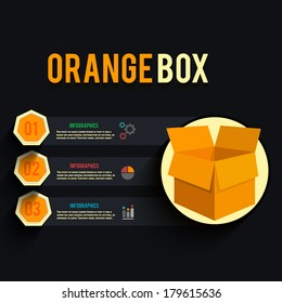 Carton box in flat design