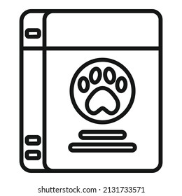 Carton box food dog icon outline vector. Animal pet. Plage feed