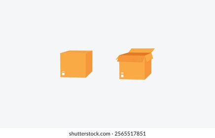 Carton box icon Cartoon and open carton box vector icon for use.