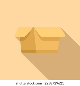 Carton box icon flat vector. Eco package. Food container