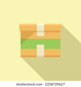 Carton box icon flat vector. Paper package. Recycle pack
