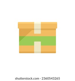 Carton box icon flat vector. Paper package. Recycle pack isolated