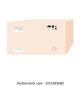 carton box icon isolated vector design element.packaging material.