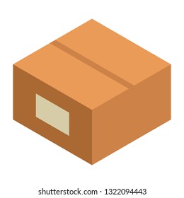 Carton box icon. Isometric of carton box vector icon for web design isolated on white background