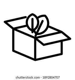 Icono de caja de cartón. Icono de vector de caja de cartón de contorno para diseño web aislado en fondo blanco