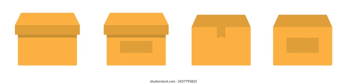 Carton box icon, Paper box icon, vector illustration