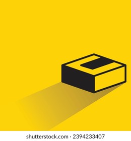 carton box icon with shadow on yellow background