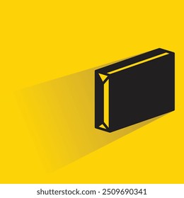 carton box icon with shadow on yellow background
