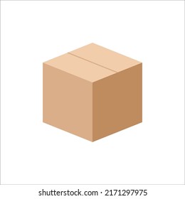 Carton box icon, Vector and Illustration .