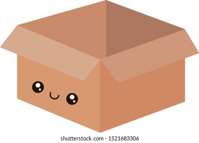 Karton, Illustration, Vektorgrafik auf weißem Hintergrund.