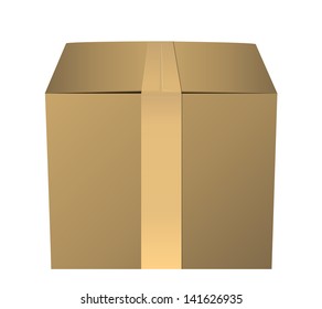 Carton box isolated on white background