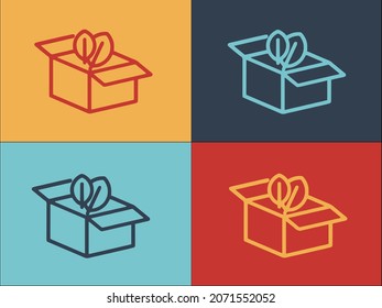 Carton Box Logo, Simple Flat Icon of carton,package,isolated
