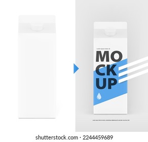 Carton box mockup with sample. Vector illustration isolated on white background, ready and simple to use for your design. EPS10.