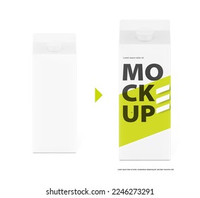 Carton box mockup with sample. Vector illustration isolated on white background, ready and simple to use for your design. EPS10.