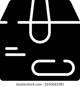Carton Box Modern Black Icon Design