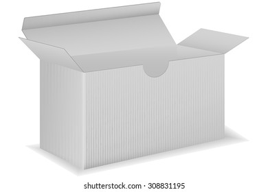 Carton box. Open white Cardboard Box. Vector isolated