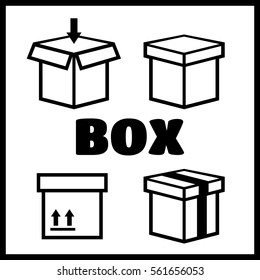 Carton box pack set packing boxes vector