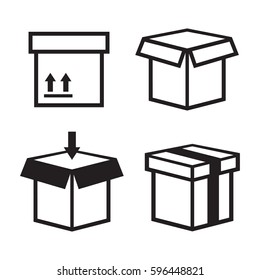 Carton box pack set packing boxes vector