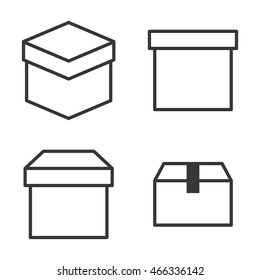carton box package delivery shipping logistic icon set. Isolated and Silhouette illustration. Vector graphic