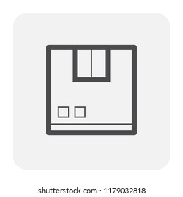 Carton box package icon design, black and outline.