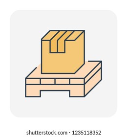 Carton box package icon design for shipping work, editable stroke.