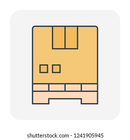 Carton box package icon design for shipping work, editable stroke.