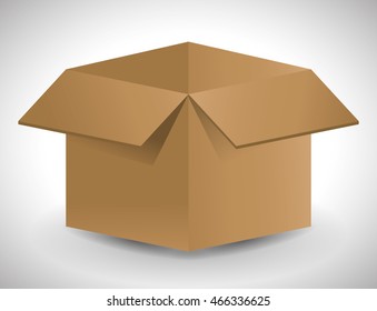carton box package open delivery shipping logistic icon. Isolated and Brown illustration. Vector graphic