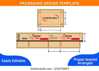 Carton box packaging design template