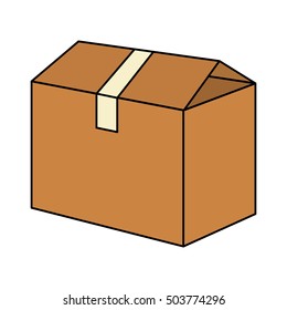 carton box packing isolated icon vector illustration design