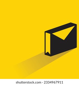 carton box with shadow on yellow background
