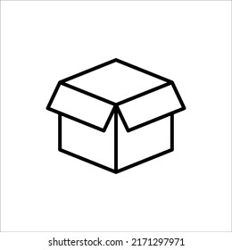 Carton box thin line icon, Vector and Illustration.