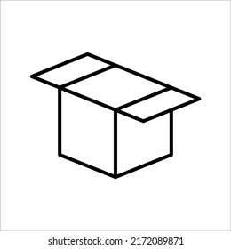 Faltschachtel dünne Linie Symbol, Vektorgrafik und Illustration.