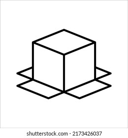Carton box thin line icon, Vector and Illustration.