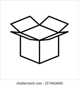 Carton box thin line icon, Vector and Illustration.