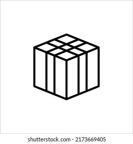 Carton box thin line icon, Vector and Illustration.