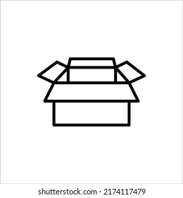 Carton box thin line icon, Vector and Illustration.