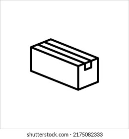Carton box thin line icon, Vector and Illustration.