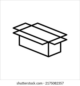 Carton box thin line icon, Vector and Illustration.