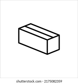 Carton box thin line icon, Vector and Illustration.